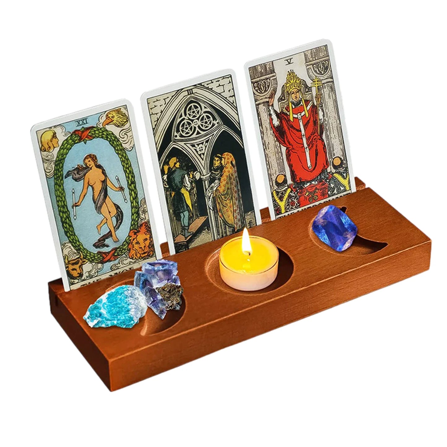 Candle & Gem Stone Tarot Card Stand