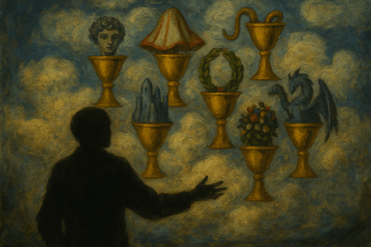 The Seven of Cups in Tarot: Illusion, Desire, and the Fog of Emotion